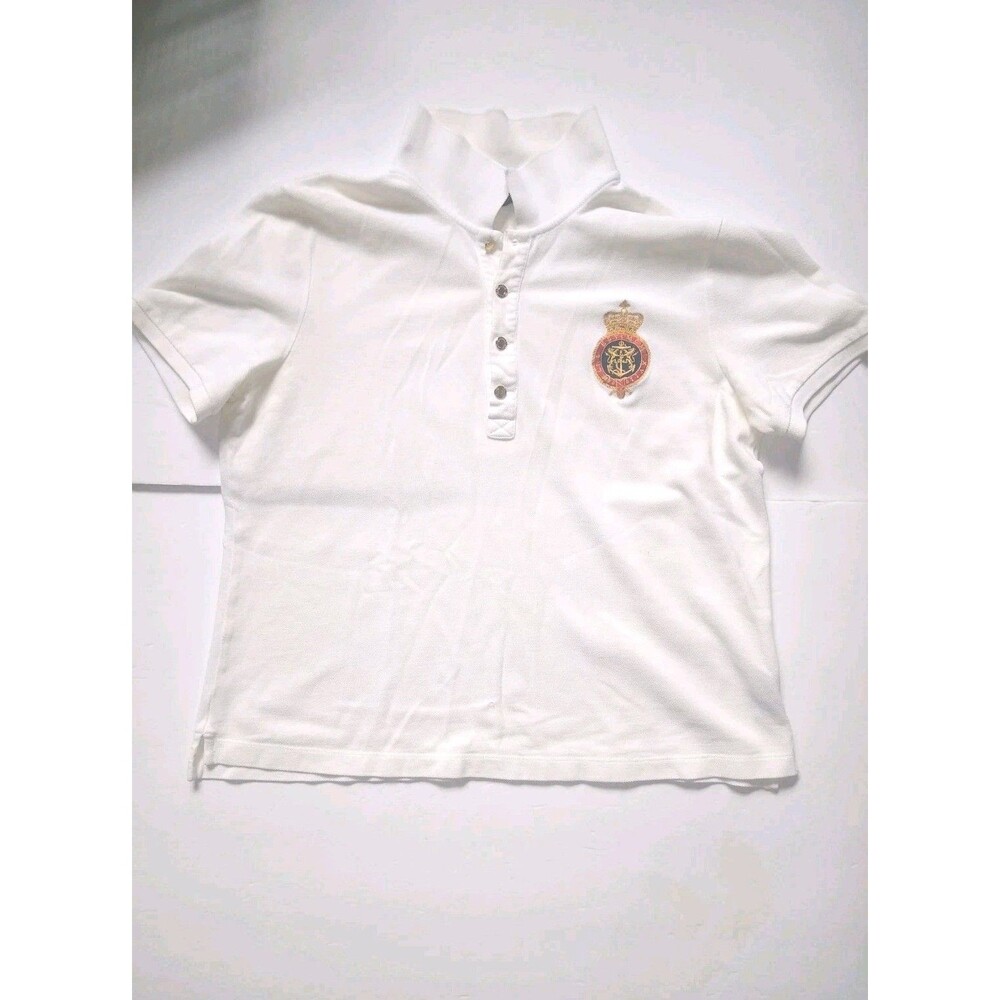 Lauren Ralph Lauren Polo Shirt Womens  Sz ( L) Crest Logo Casual Rugby Preppy